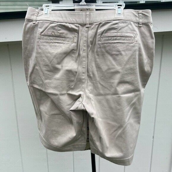 St. John’s Bay plus size high waisted Tan Bermuda shorts with pockets - Picture 2 of 10